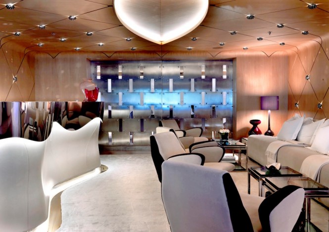 Stunning design elements by Salvagni Architetti aboard luxury charter yacht Numptia