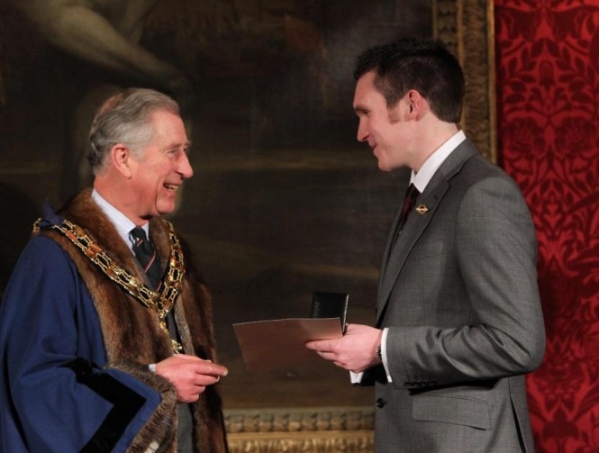 Sunseeker Yachts Apprentice receives Queens Medal by HRH Prince of Wales