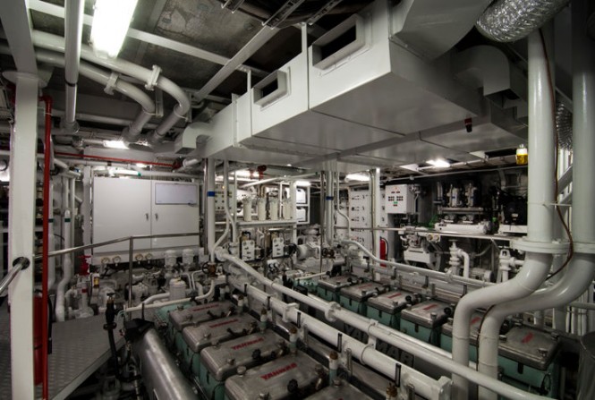 The 50m motor yacht Northern Sun Engine Room