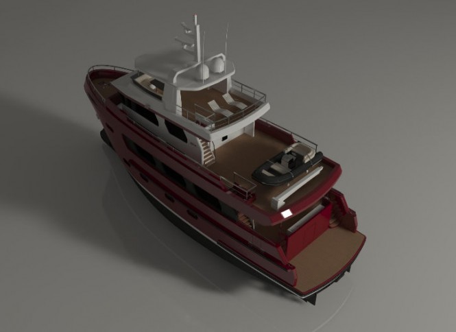 The Bering 24 Superyacht - rear view