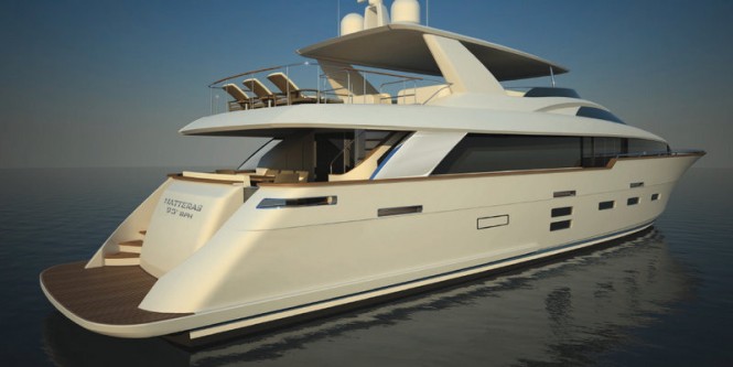 The Hatteras 93 RPH Superyacht - rear view