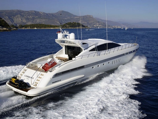 The Mangusta 92 luxury charter yacht L´ESPERANCE