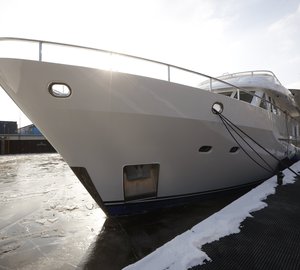 Moonen 72 motor yacht SJS (ex Lady Jalinka) and Moonen 84 Aurora superyacht being refitted at Moonen Refits