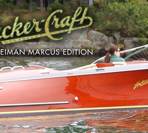 The Neiman Marcus Edition Hacker-Craft Yacht Tender on display at the 2012 Miami Yacht & Brokerage Show