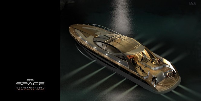 The Space 65´ Yacht by night - rear view