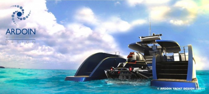 The elegant multipurpose catamaran yacht Deep Blue