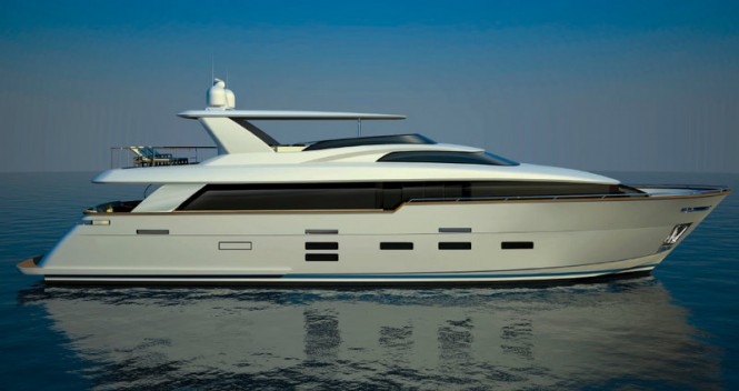 The luxury yacht 93 RPH by Hatteras Yachts