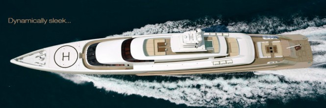 The luxury yacht Smeralda - view from above