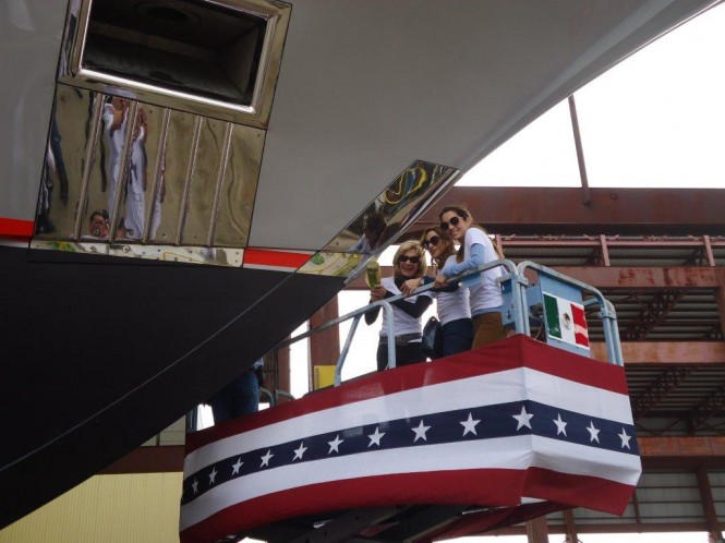 Trinity Yacht TSUMAT (T057) at her Christening - Photo Credit Trinity Yachts Trinity Yacht TSUMAT (T057) at her Christening - Photo Credit Trinity Yachts