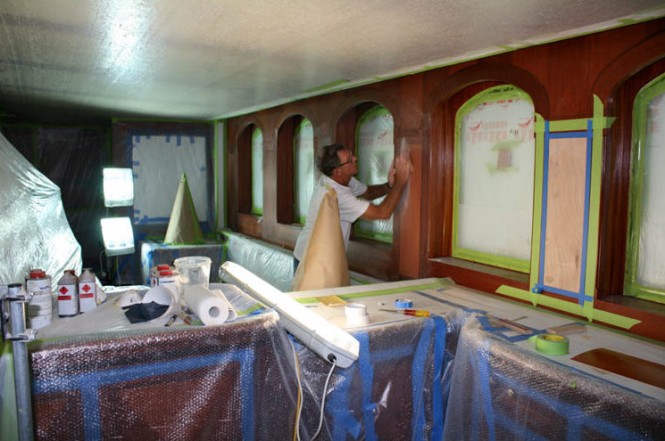 Works on the Athena superyacht´s interior