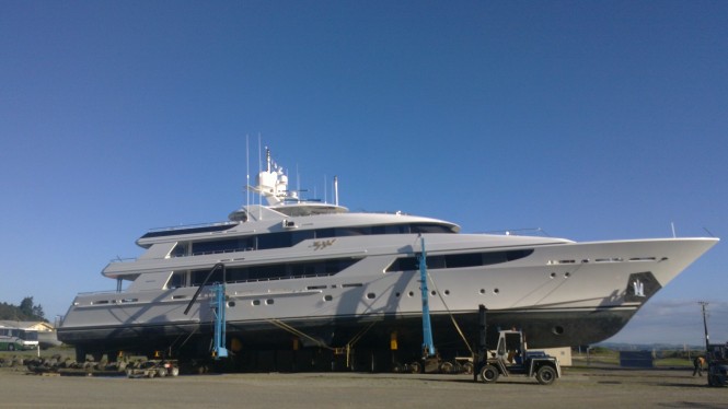 50m Superyacht My Girl on the slipway at Oceania Marine Shipyard