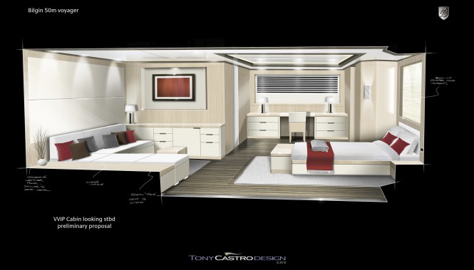 52m Tony Castro and Bilgin Yachts superyacht Voyager 170 - VIP Cabin