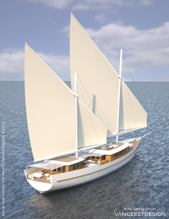 60m Sailing Dhow by Van Geest Design