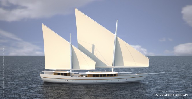 60m luxury sailing dhow by Van Geest Design