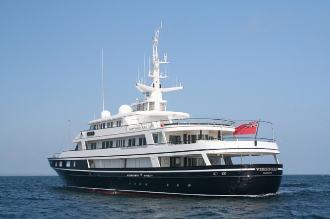 62m luxury yacht Virginian - rear view