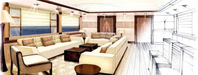 Amels 199 Superyacht Highly sociable Main Deck Saloon