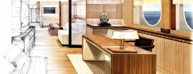 Amels 199 Superyacht Owner´s office for business or communication