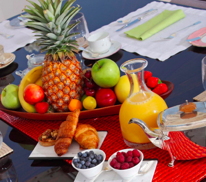 Breakfast aboard luxury charter yacht Told u So