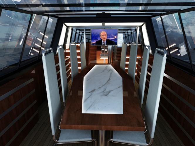 Dining area aboard MEES 37 - created by 2PO Design