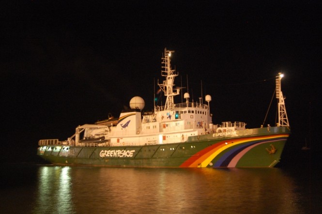 'Greenpeace Flagship - Esperanza arriving at Port Blair India' - Credit Asia Pacific Superyachts Andamans & India