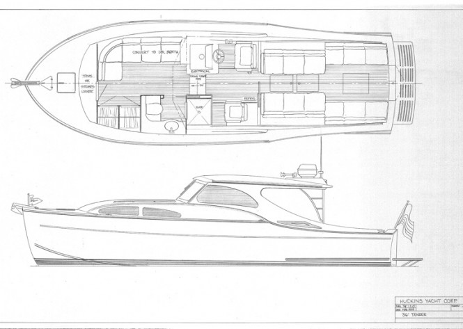 Huckins Sportsman 36 Yacht Sketches