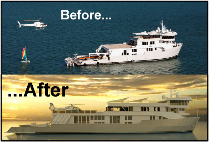 Luxury motor yacht SuRi - before and after