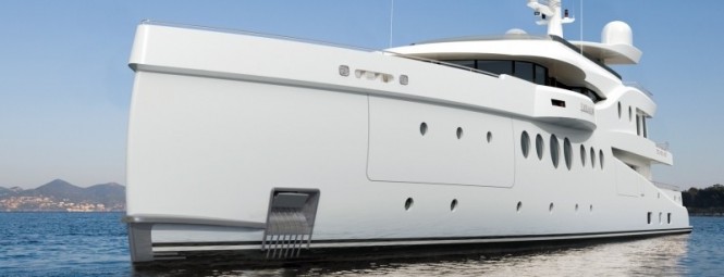 Megayacht Amels 199 Hidden Garage and Prominent Bridge-Wing Pods