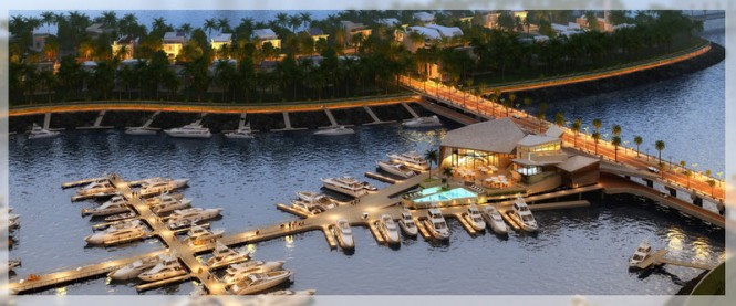 New Ocean Reef Islands Marina after sunset New Ocean Reef Islands Marina after sunset