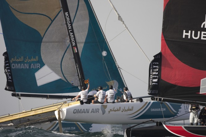 Oman Air protesting during a race on day 3  - Credit Lloyds Images