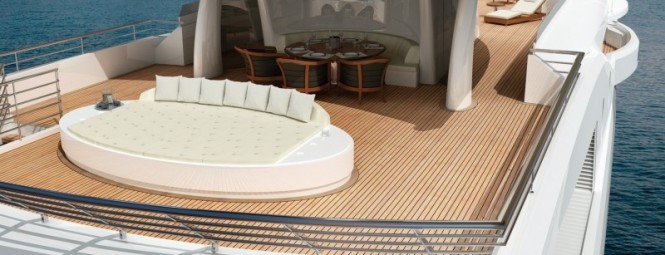 Superyacht Amels 199 Wide private beach for sunning and socializing