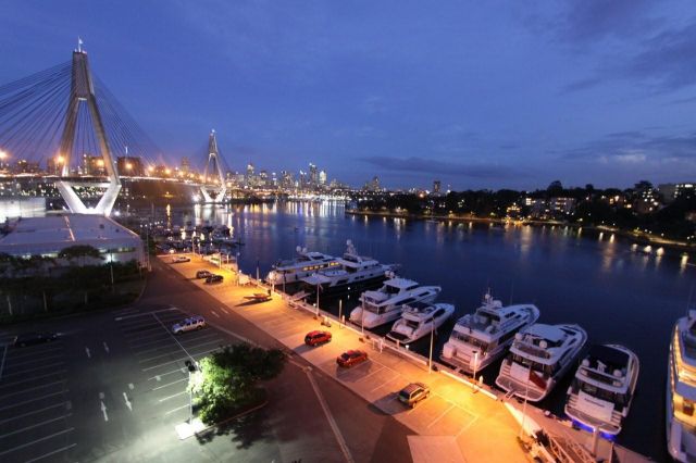 Sydney Superyacht Marina by night