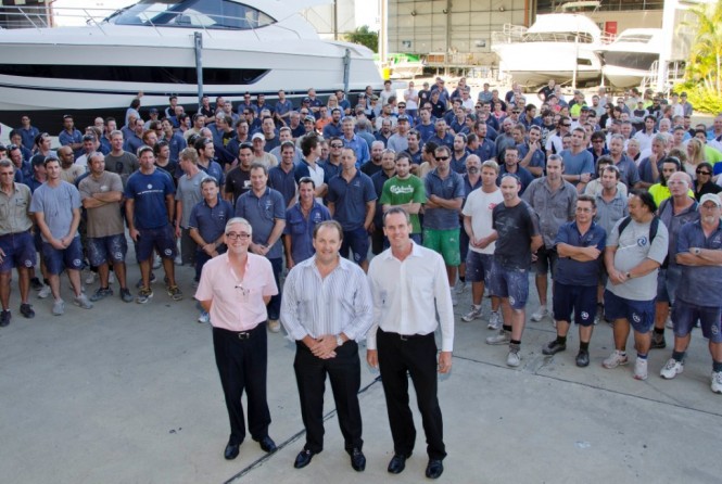 The Riviera Team at Coomera following the announcement of Rivieras exit from Receivership