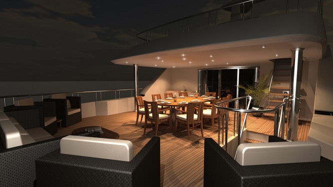36.9m luxury yacht Ocean Alexander 120 - first deck