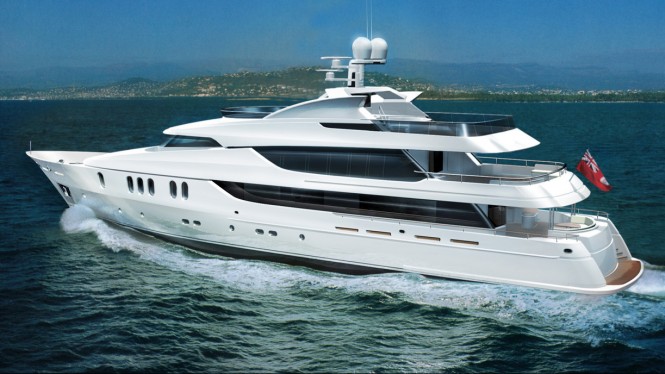 48 m motor yacht Rahil rendering by Reymond Langton Design