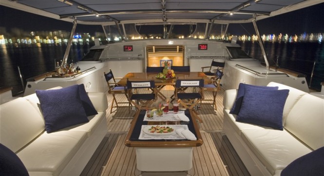 Aboard the Dubois designed superyacht Tenaz by Pendennis