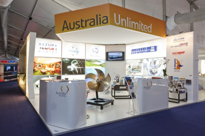 Australian Pavilion at Monaco Yacht Show 2011 using  Australia Unlimited