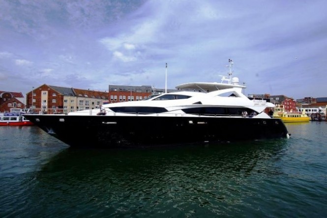 Black and White charter yacht