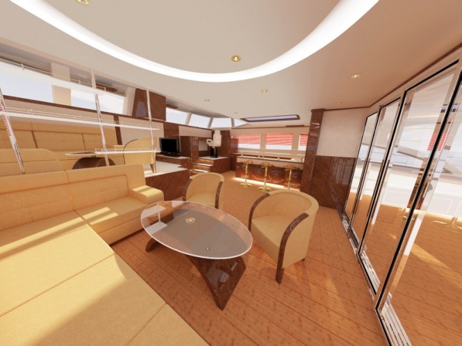 Catamaran yacht Sunreef 82 saloon lounge