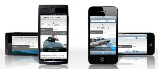 Fairline´s website goes mobile