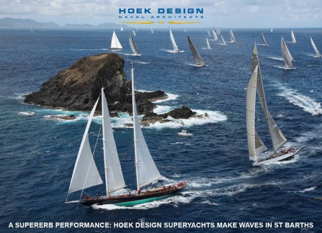 Hoek Design Superyachts racing at the St Barths Bucket 2012