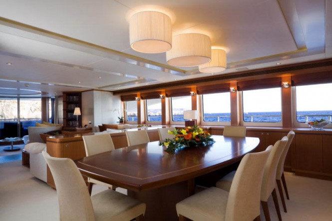 Interior of the Superyacht Petra - sistership to yacht Bernardo