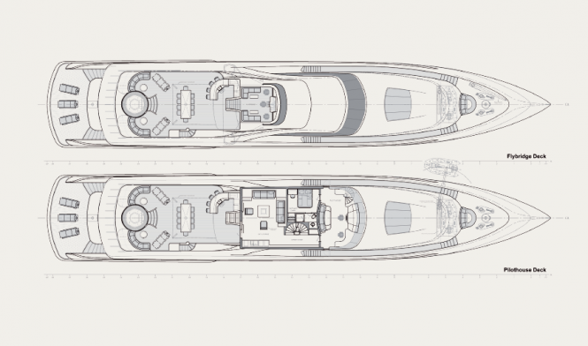 Layout of the High Speed Superyacht - ER 175 by Ivan Erdevicki