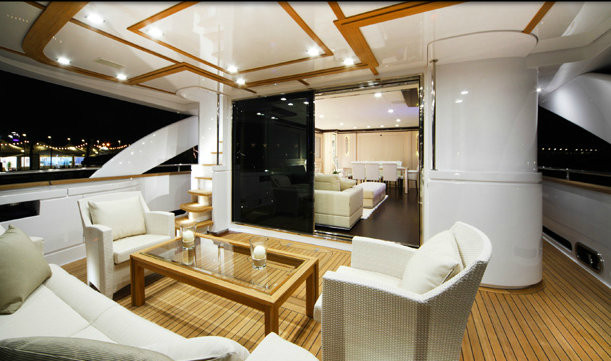 Luxurious exterior aboard the motor yacht Navetta 26