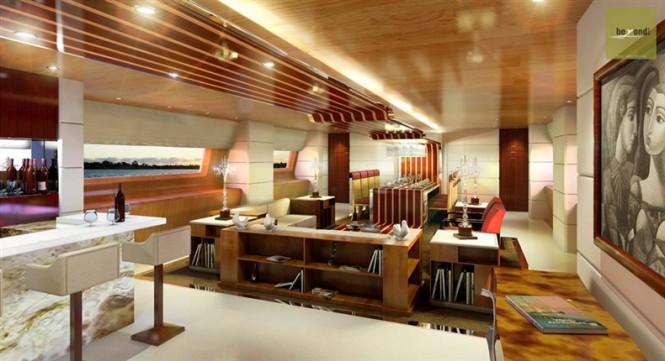 Luxurious interior aboard the Dubois designed Cannes superyacht