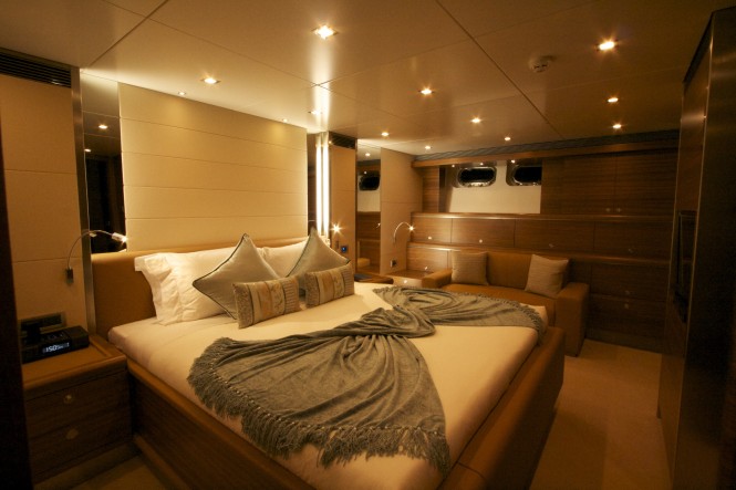 Luxurious interior aboard the motor yacht No Comment