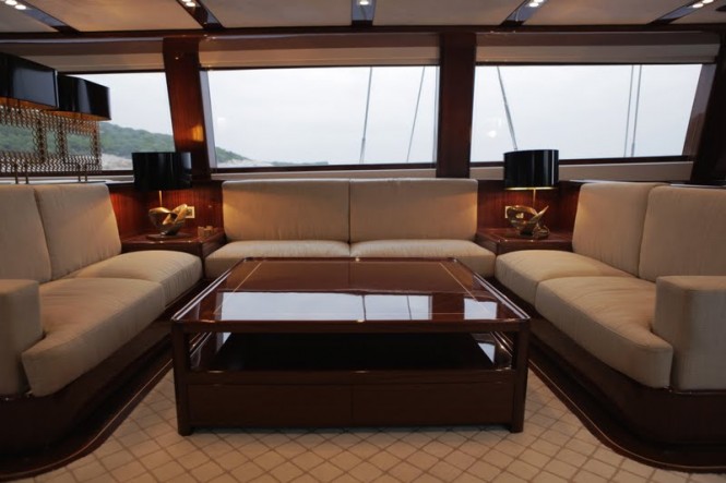 Luxurious interior on board the Esenyacht superyacht Glorious