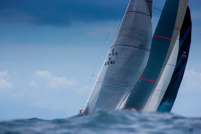 Maxi fleet racing at Les Voiles de St. Barth Maxi fleet racing at Les Voiles de St. Barth