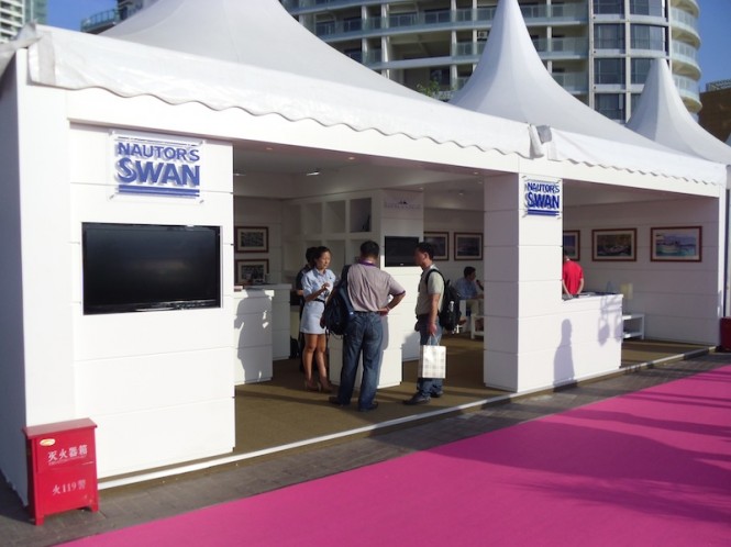 Nautor's Swan at the Hainan Rendez-Vous presenting its full portfolio of products and services (c) Nautor's Swan