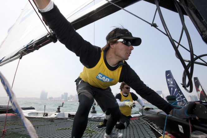 Onboard action from SAP Extreme Sailing Team - Image credit Lloyds 