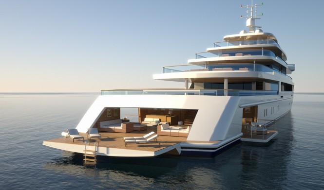 PROJECT LIGHT superyacht - rear view